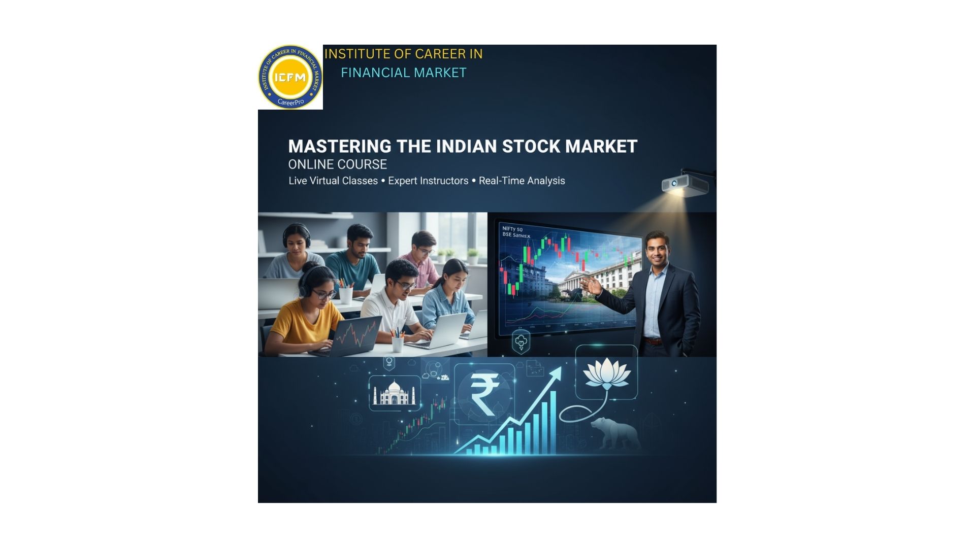 Online Stock Market Course in India 2025 – Learn trading psychology, strategies, and discipline with ICFM’s expert-led online financial market programs.