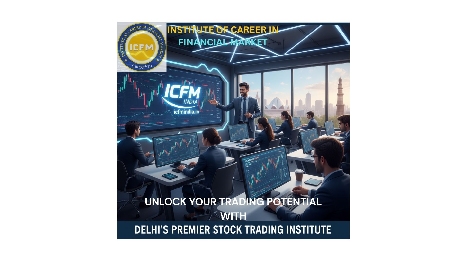Online stock trading course for beginners offered by ICFM in Delhi